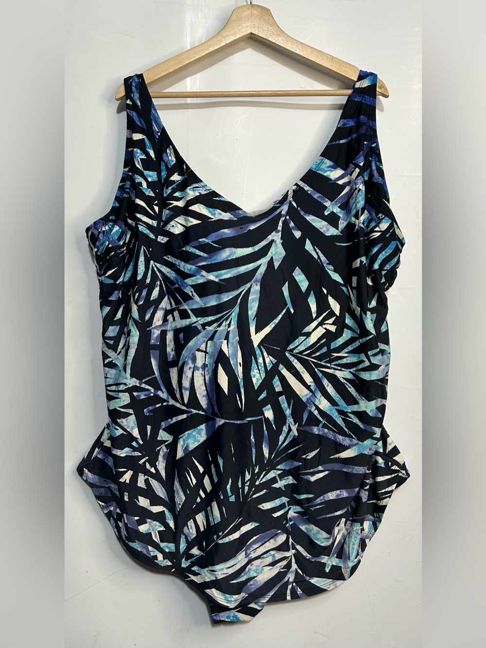5 for $25🔥Swimsuits For All Tropical Print Black One Piece Swimsuit Size 28
